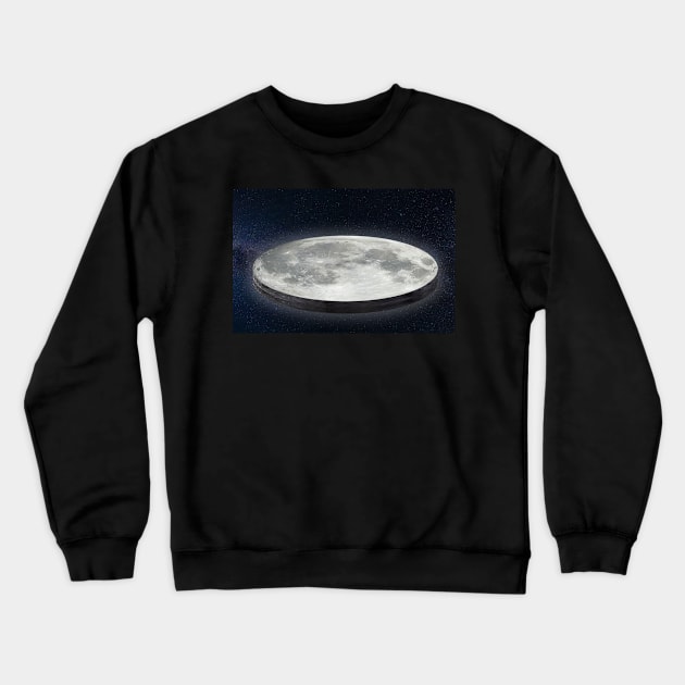 the moon is flat Crewneck Sweatshirt by AsKartongs